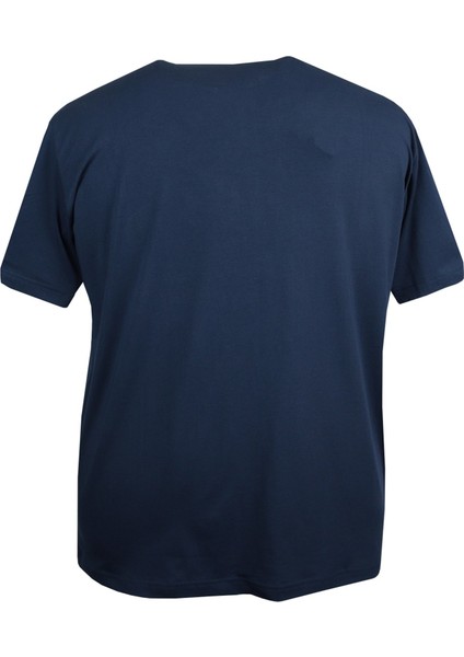 Erkek Büyük Beden 120 KILO-152 Kilo Arası Için Uygun Bisiklet Yaka Süprem Düz Tişört Lacivert modelleri
