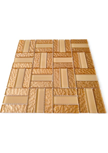 Mutfak Tezgah Arası ve Iç Dekorasyon Için Kristal Cam Mozaik. Renk: Krem Bej. Cam Ölçüleri: 23X73 Mm. File Ölçüsü: 30X30 Cm. ( 1 Koli=11 File Karo=1 M2 Fiyatıdır ) modelleri