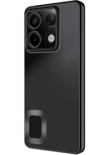 Caseworld Xiaomi NOTE13 Pro 4g Kapak Yanları Renkli Lens Korumalı Logo Gösteren Şeffaf Luxury Silikon Kılıf - Siyah