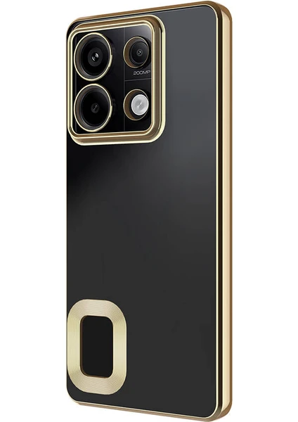 Caseworld Xiaomi NOTE13 Pro 4g Kapak Yanları Renkli Lens Korumalı Logo Gösteren Şeffaf Luxury Silikon Kılıf - Gold