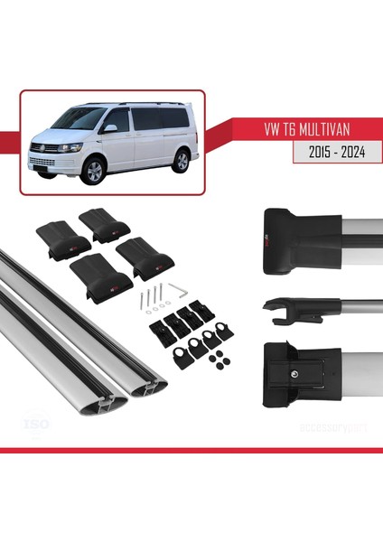Volkswagen Multivan (T6) 2015 ve Sonrası ile Uyumlu Fly Model Ara Atkı Tavan Barı Gri indirimleri
