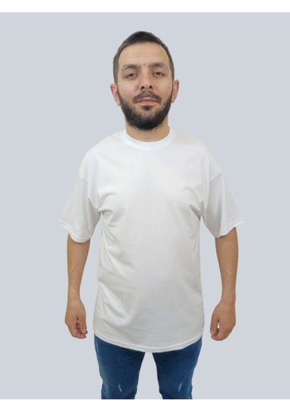 Daniel Milano Erkek Simple Bisiklet Yaka Beyaz T-Shirt