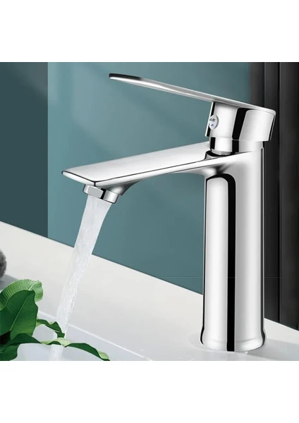 Rena Design Krom Lavabo Bataryası Gümüş Paslanmaz Garantili Musluk Prinç Aç Kapa Ergonomik