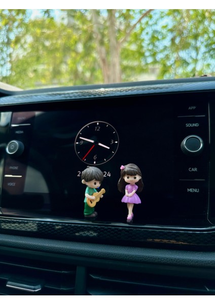 Sevimli Gitarlı Çift Araç Torpido Aksesuar Dekor