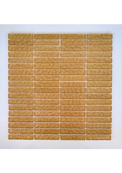 Mutfak Tezgah Arası, Havuz, Banyo ve Yaşam Alanlarının Tüm Yüzeyleri Için Cam Mozaik. Cam Ölçüsü: 15X73 Mm. File Ölçüsü: 30X30 Cm. Renk: Taba (1 Koli=11 File Karo=1m2 Fiyatıdır)