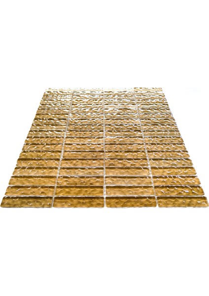 Mutfak Tezgah Arası, Havuz, Banyo ve Yaşam Alanlarının Tüm Yüzeyleri Için Cam Mozaik. Cam Ölçüsü: 15X73 Mm. File Ölçüsü: 30X30 Cm. Renk: Taba (1 Koli=11 File Karo=1m2 Fiyatıdır)
