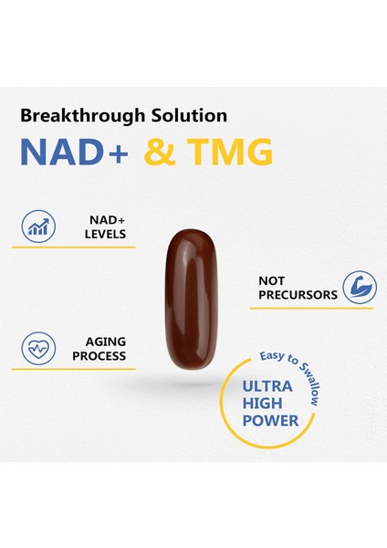 Liposomal Nad+ 500MG With Tmg 250MG Softgels Actual Nad+ Supplement 60 Softgels