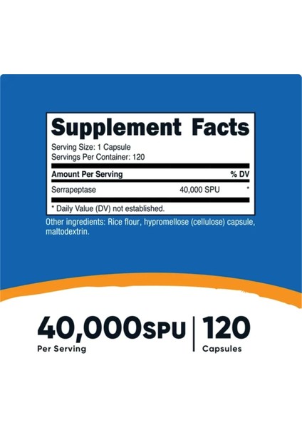 Serrapeptase 40 000 Spu 120 Capsules 3532 fiyatları