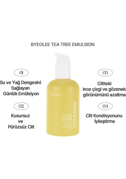 ByeoLee Vitamin Kompleks Kore Emulsion Aydınlatıcı Nemlendirici Besleyici Yüz ve Tüm Vücut İçin 130 ml