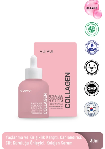 Kolajen Kore Serum Botoks Etkili Cilt Hücrelerini Yenileyici Dolgunlaştırıcı Ve Sıkılaştırıcı 30 Ml