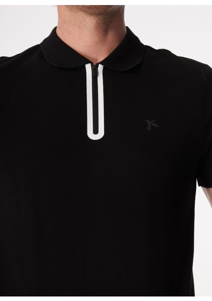 Siyah Erkek Basic Polo T-Shirt F4Sm-Tst 0747