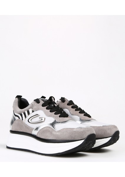 Siyah - Açık Gri Kadın Süet Sneaker Louıse 0