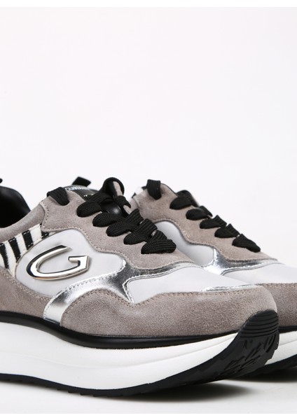 Siyah - Açık Gri Kadın Süet Sneaker Louıse 0