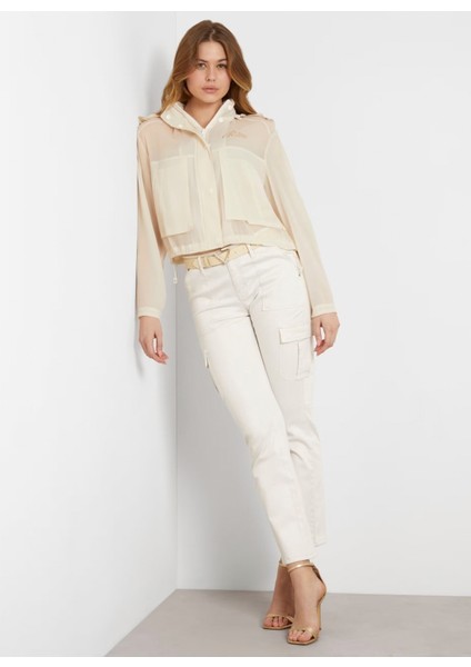Oversize Krem Kadın Ceket W4GL06WG450-F0D9