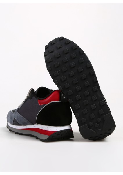 Gri - Kırmızı Erkek Süet Sneaker Wen 0400
