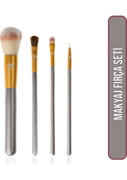 Professinal Makeup Brush Champagne Serisi 4'Lü Set (No:13-18-20-21) Makyaj Fırça Seti