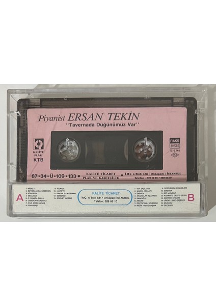 Piyanist Erkan Tekin Tavernada Düğünümüz Var Kaset (Orjnal Kağıt Baskı Kaset)