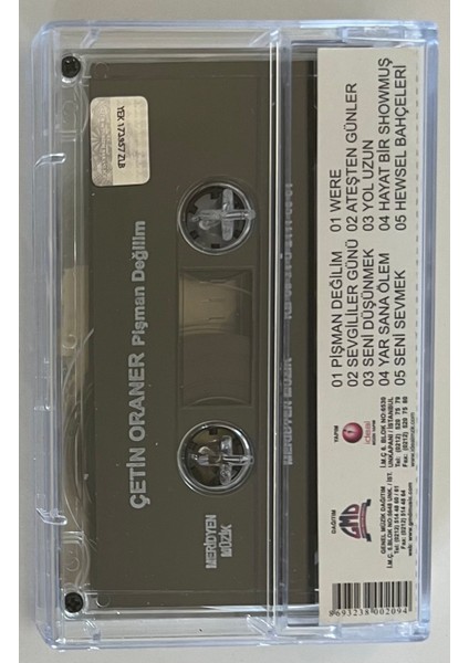 Çetin Oraner Pişman Değilim Kaset (Orjnal Dönem Baskı Kaset)