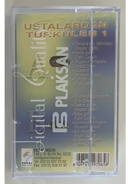 Ustalardan Türküler Memleket Türküleri 1 Kaset (Jelatininde Sıfır Orjnal Dönem Baskı Kaset)