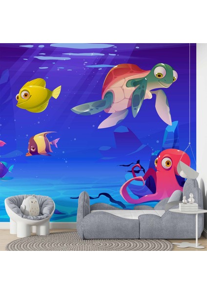 Su Altı Dünyası Çocuk Duvar Duvar Kağıdı Baskı