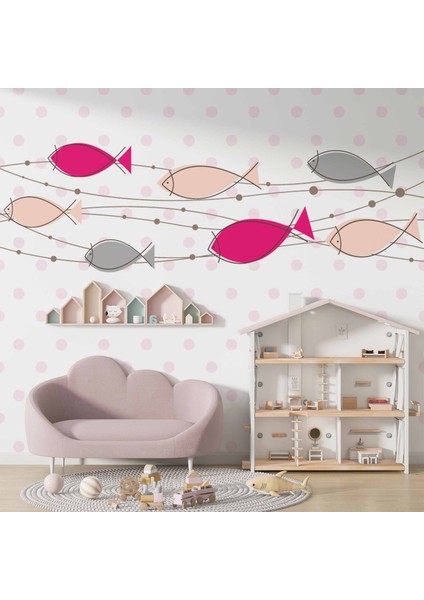 Balıklı Çocuk Odası Duvar Kağıdı Baskı