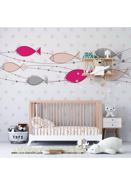 Balıklı Çocuk Odası Duvar Kağıdı Baskı modelleri