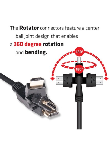 HDMI 2.0 4K60Hz UHD 360 Derece Döner 2mt CAC-1360