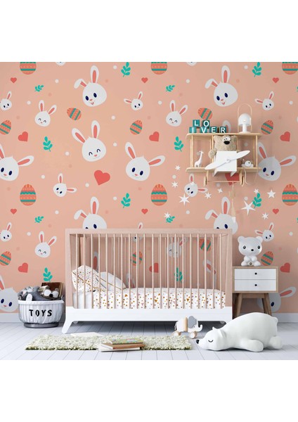Tavşan Desenli Çocuk Odası Duvar Kağıdı Baskı modelleri