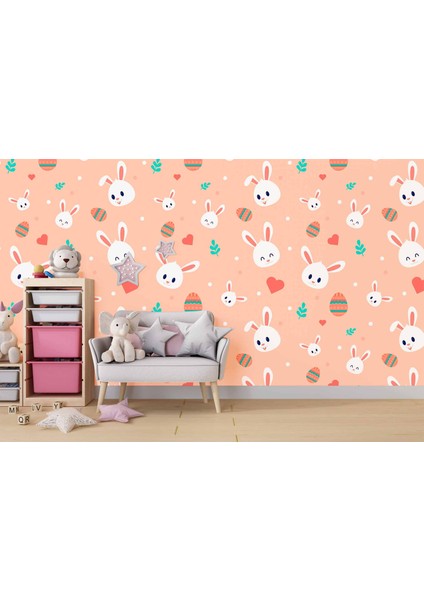 Tavşan Desenli Çocuk Odası Duvar Kağıdı Baskı fırsatları