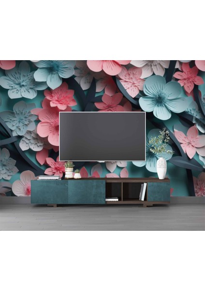 Renkli Çiçek Temalı Duvar Kağıdı Baskı modelleri