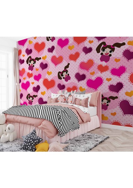 Kalpli Pembe Çocuk Duvar Duvar Kağıdı Baskı fiyatları