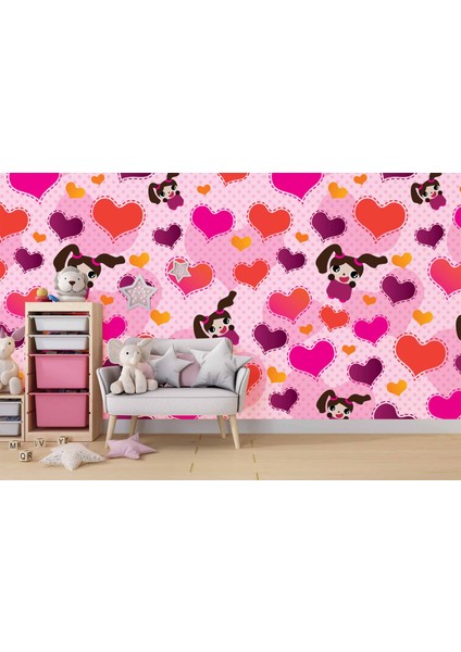 Kalpli Pembe Çocuk Duvar Duvar Kağıdı Baskı fırsatları