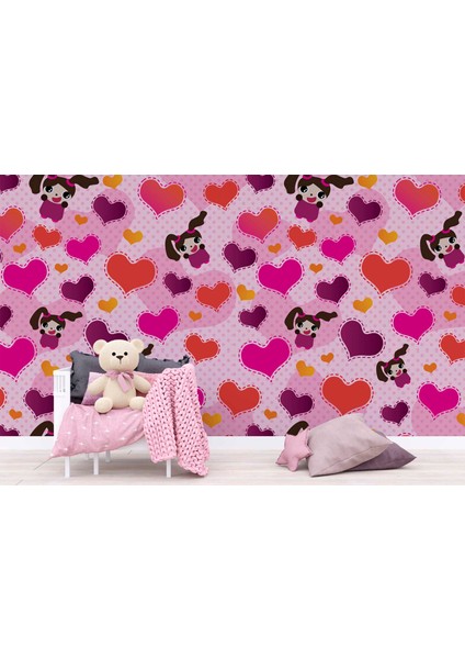 Kalpli Pembe Çocuk Duvar Duvar Kağıdı Baskı indirimleri