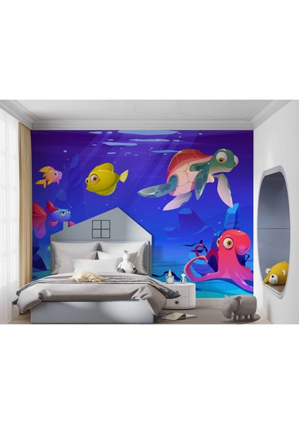 Su Altı Dünyası Çocuk Duvar Duvar Kağıdı Baskı modelleri
