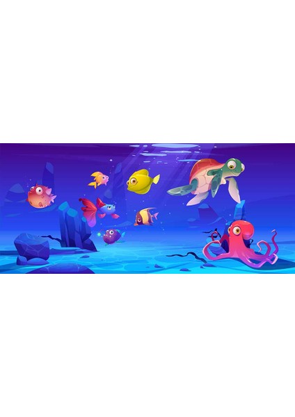 Su Altı Dünyası Çocuk Duvar Duvar Kağıdı Baskı indirimleri