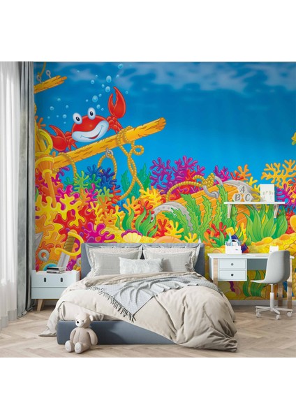 Deniz Altı Dünyası Yengeçli Duvar Kağıdı Baskı modelleri