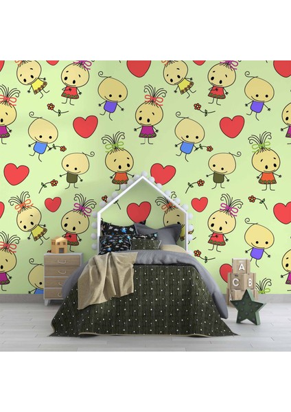 Minik Çocuk Desenli Çocuk Odası Duvar Kağıdı Baskı fırsatları