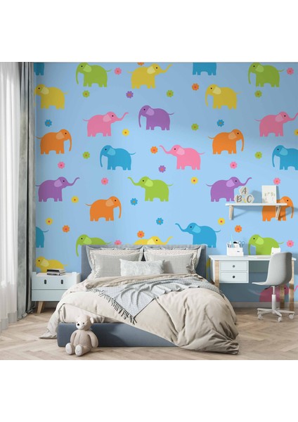 Fil Desenli Çocuk Odası Duvar Kağıdı Baskı fırsatları