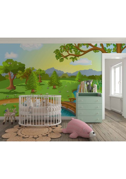 Dere Manzaralı Çocuk Odası Duvar Kağıdı Baskı fiyatları