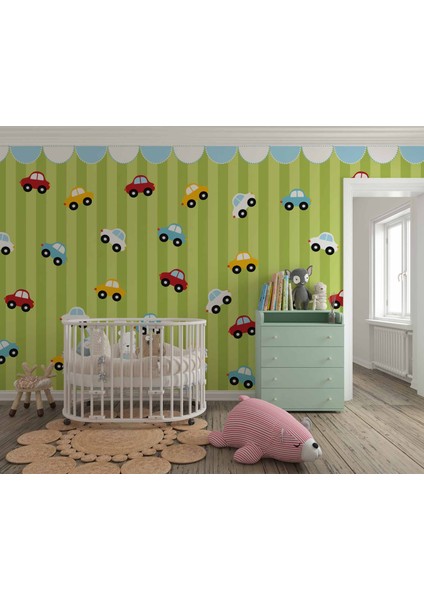 Renkli Arabalar Çocuk Odası Duvar Kağıdı Baskı fiyatları