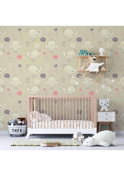 Civciv Desenli Çocuk Odası Duvar Kağıdı Baskı modelleri