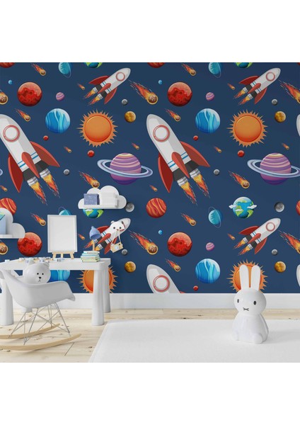 Uzay Desenli Duvar Kağıdı Baskı fiyatları