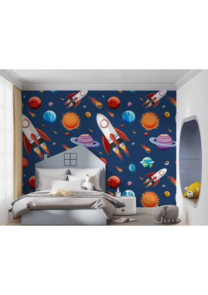 Uzay Desenli Duvar Kağıdı Baskı modelleri