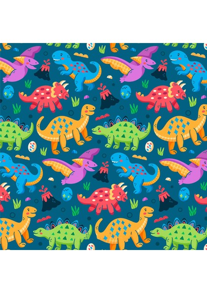 Renkli Dinozor Desenli Çocuk Oyun Odası Duvar Kağıdı Baskı indirimleri