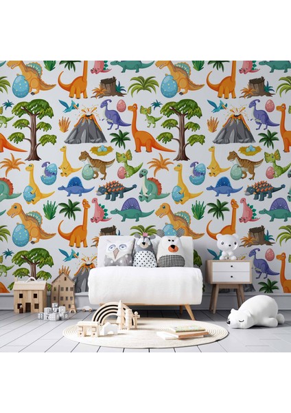 Dinazor Desenli Çocuk Odası Duvar Kağıdı Baskı fiyatları