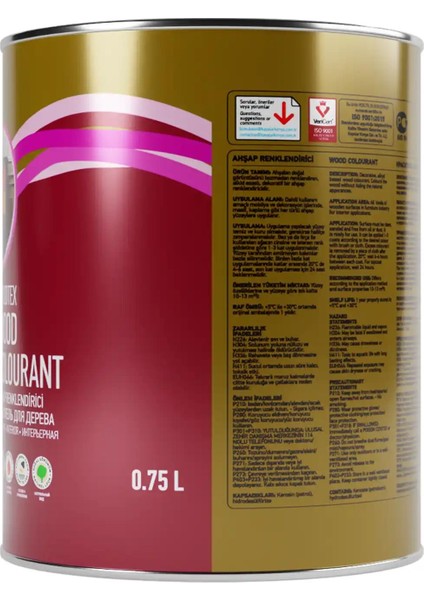 Sentetik Ahşap Boya ve Renklendirici 8107 Açık Meşe 0.75 l