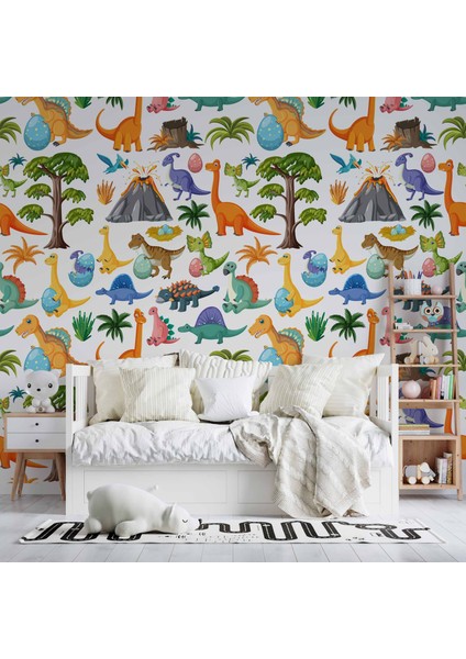 Dinazor Desenli Çocuk Odası Duvar Kağıdı Baskı fırsatları