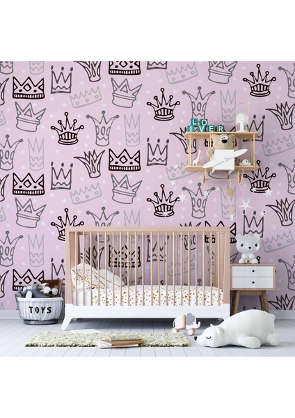 Kraliçe Tacı Temalı Çocuk Odası Duvar Kağıdı Baskı modelleri