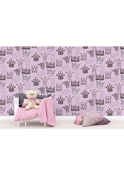 Kraliçe Tacı Temalı Çocuk Odası Duvar Kağıdı Baskı indirimleri