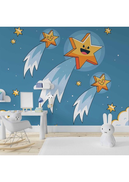 Kayan Yıldız Temalı Çocuk Odası Duvar Kağıdı Baskı fiyatları